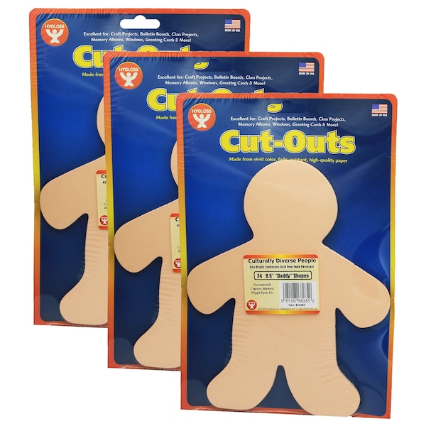 Hygloss Products Rainbow Brights Family Cut-Outs, 8.5in, 5 Colors, 72PK 68285 - main